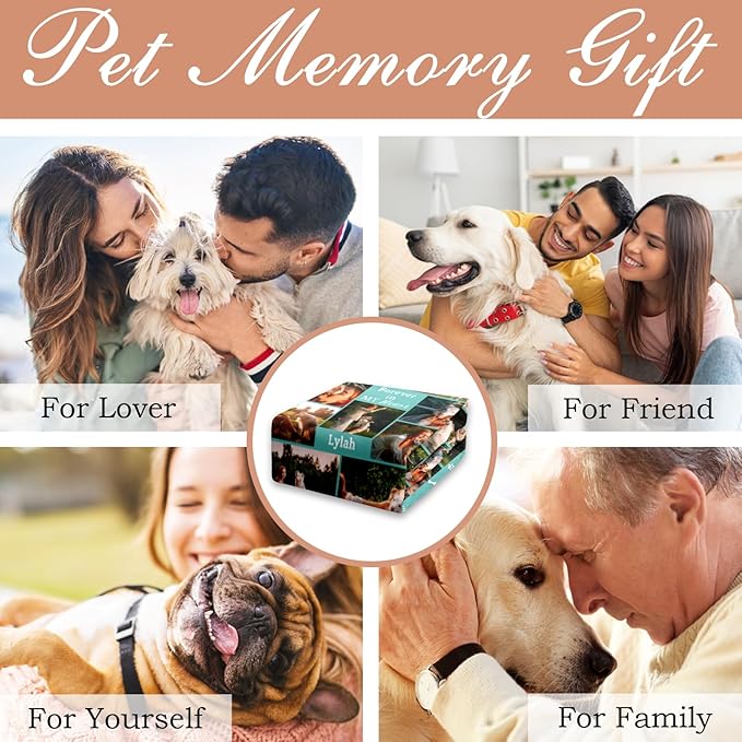 Pet Memorial Blanket Gift - Personalized Dog Memorial Blanket with Photo Name, Pet Sympathy Gifts for Dogs Lovers, Custom Loss of Dog Grief Blankets, Pets Remembrance Bereavement Gifts (9 Photos)