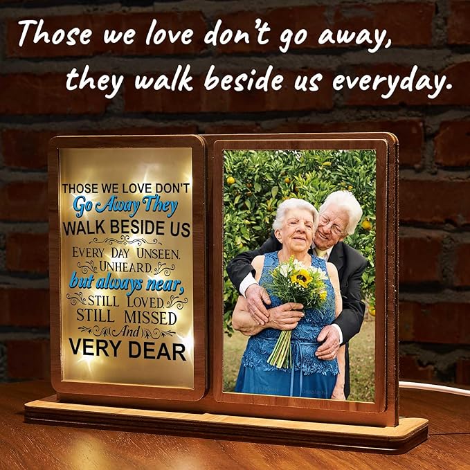 Memorial Gifts Led Picture Frame Sympathy Gifts for Loss of Loved One, 4x6 Memorial Picture Frame for Mother Mom Father Dad remembrance gifts