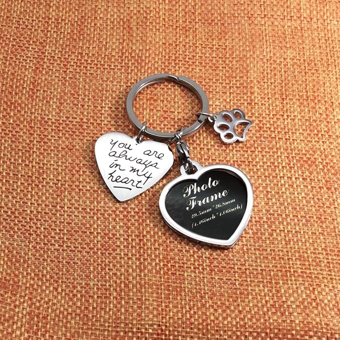 Pet Dog Remembrance Memorial Photo Frame Keychain Gifts, Pet Sympathy Present,You are Always in My Heart