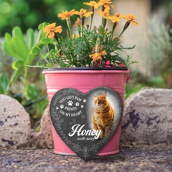 Custom Pet Memorial Personalized Cat Memorial Headstone | Personalized Gifts for Pet Lovers in Memory of Dog Garden Stone | Best Remembrance Gifts with Photo in Loving Memory Dog Loss Gift