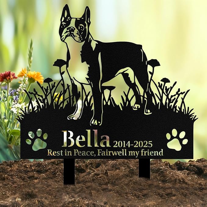 Custom Dog Grave Markers Outdoor, Personalized Pet Grave Marker Stake Dog Memorial, Outdoor Weatherproof Pet Cemetery Sign, Personalized Dog Memorial Gifts for Loss of Dog