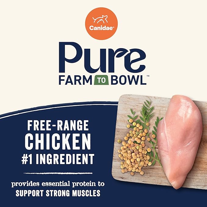 Canidae Pure Farm to Bowl Small Breed, Free-Range Chicken, Lentil & Garbanzo Bean Recipe, 10 lbs.