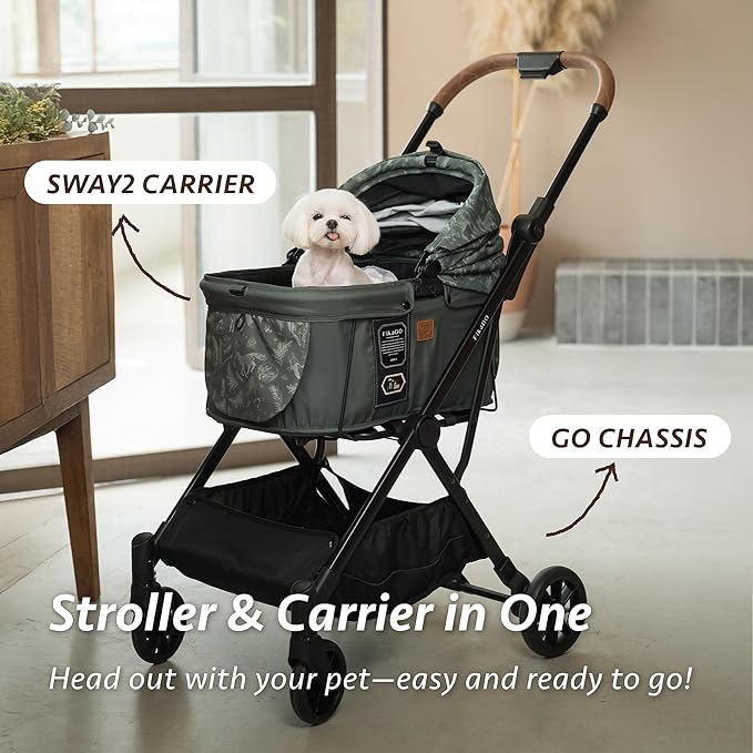 Sway2 Pet Car Seat and Carrier, 2-in-1 Booster Seat for Small Dogs and Cats