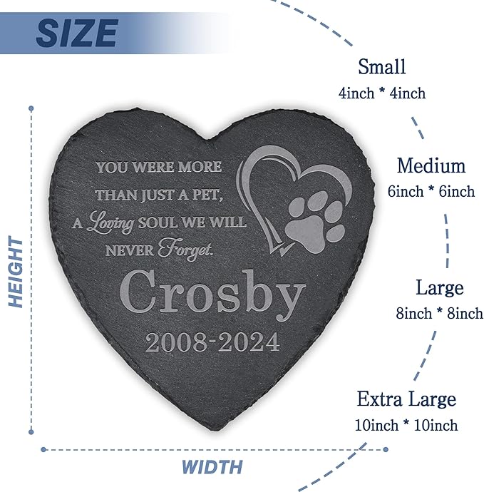 Pet Memorial Gifts, Pet Memorial Stone, Dog Memorial Gifts for Loss of Dog, Pet Remembrance Gift, in Memory of Dog Cat, Loss of Pet Sympathy Gift, Pet Loss Gifts - A Loving Soul(Heart-Shaped)