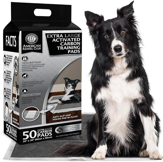 American Kennel Club Carbon-Activated Puppy Training Pads – 50 Count, 28 x 30, XL