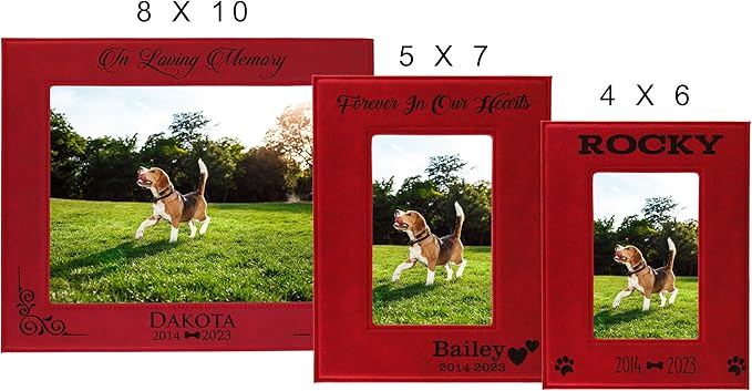 My Personal Memories Custom Personalized Dog Loss Memorial Pet Remembrance Picture Frame (Red)