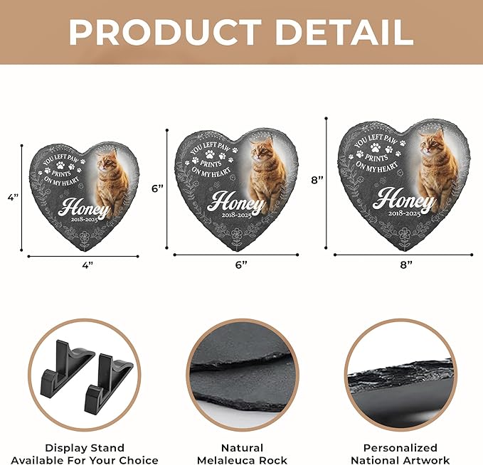 Custom Pet Memorial Personalized Cat Memorial Headstone | Personalized Gifts for Pet Lovers in Memory of Dog Garden Stone | Best Remembrance Gifts with Photo in Loving Memory Dog Loss Gift