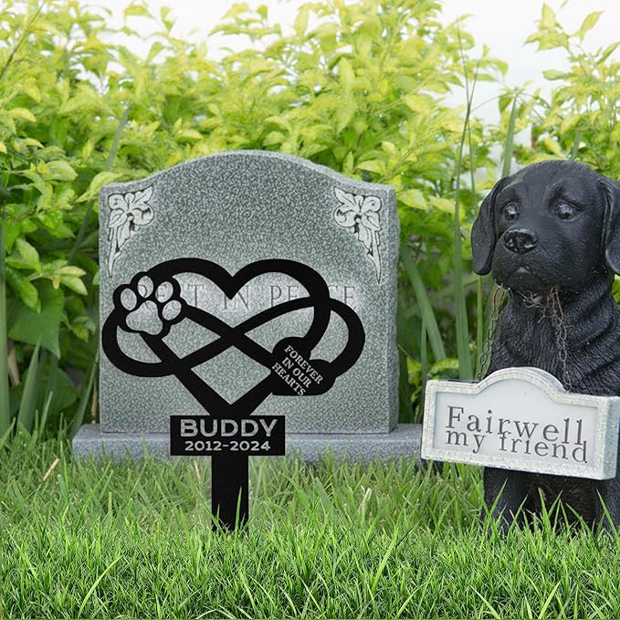 Custom Dog Grave Markers Outdoor, Personalized Pet Grave Marker Stake Dog Memorial, Outdoor Weatherproof Pet Cemetery Sign, Personalized Dog Memorial Gifts for Loss of Dog