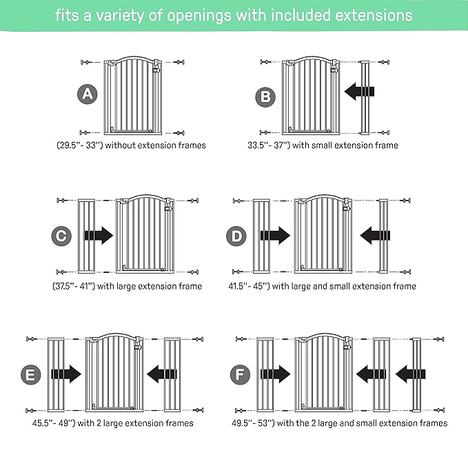Summer Infant Extra Tall & Wide Safety Pet and Baby Gate, 29.5"-53" Wide, 38" Tall, Pressure or Hardware Mounted, Install on Wall or Banister in Doorway or Stairway, Auto Close Walk-Thru Door - White