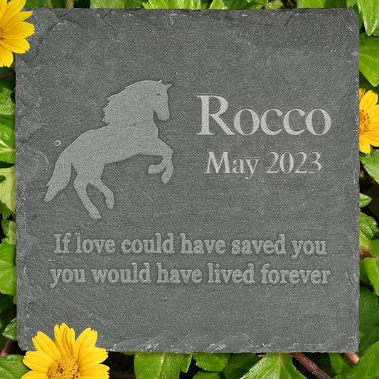 Pet Memorial Stone Gift - Garden Memorial Gravestone - Horse Grave Marker - Sympathy Headstone - Personalized Horse Loss Sympathy Gift - Memorial Gifts - Bereavement Gift for Loss of Pet