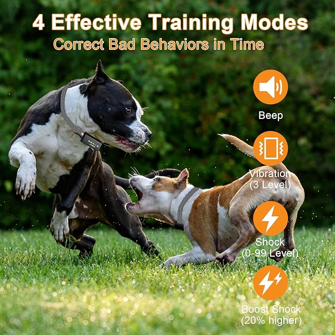 Additional E Collar Receiver for Dog Training, Compatible with Remote, Multi Dog Control, Waterproof Shock Vibration Beep Boost Modes, Adjustable Electric Collar for Large Medium Small Dogs