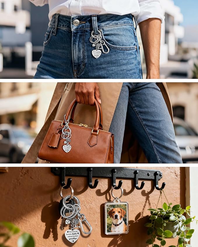 Belloxis Pet Memorial Gifts for Loss of Dog, Dogs Lost Memorial for Women Men Pass Away Animal Paw Print Heart Key Chain Rainbow Loss Sympathy Gift Bridge Card Keychain for Cat, Pet Died Cats Death