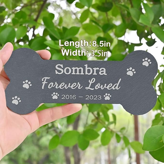 Pet Memorial Gift, Pet Memorial Stone, Dog Memorial Gifts for Loss of Dog, Pet Loss Sympathy Gift, Pet Remembrance Gifts, in Memory of Dog Cat - Forever Loved Bone