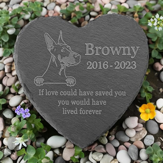 Dobermann Headstone, Dobermann Grave Stone, Dobermann Tombstone, Dobermann Grave Markers, Dobermann Garden Stone
