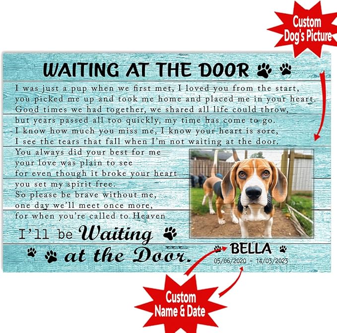P80714 Funny Dog Memorial Poster Gifts - Personalized Wall Art Decor, Custom Landscapes
