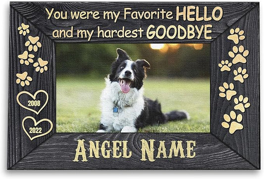 Dem Canvas Personalized Photo Canvas, Dog Loss Gifts, You Were My Favorite Hello, Pet Memorial Gifts, Dog Death Sympathy Gifts, Dog Passing Away Loss Canvas Dog Grieving Gifts (18x12)