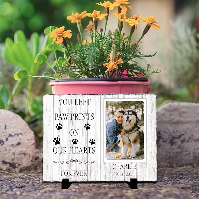 Custom Pet Memorial Personalized Cat Memorial Headstone | Best Remembrance Gifts with Photo in Loving Memory Dog Loss Gift | Personalized Gifts for Pet Lovers in Memory of Dog Garden Stone