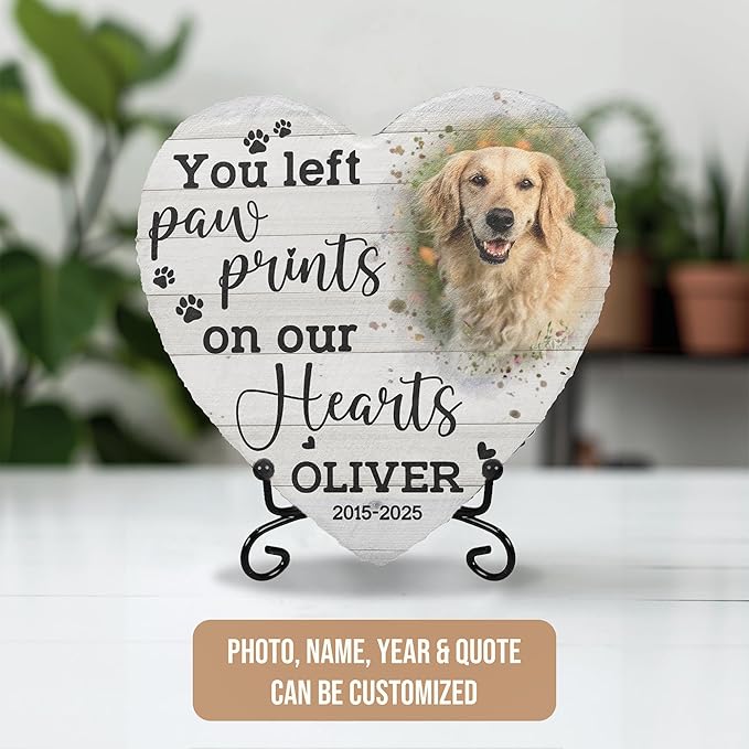 Dog Stone Memorial for Dogs Personalized Pet Memorial Plaque | Customized Sympathy Stones and Plaque for Pets Lovers | Thoughtful Pet Loss Gifts Dog Personalized Condolence Gifts for Dogs