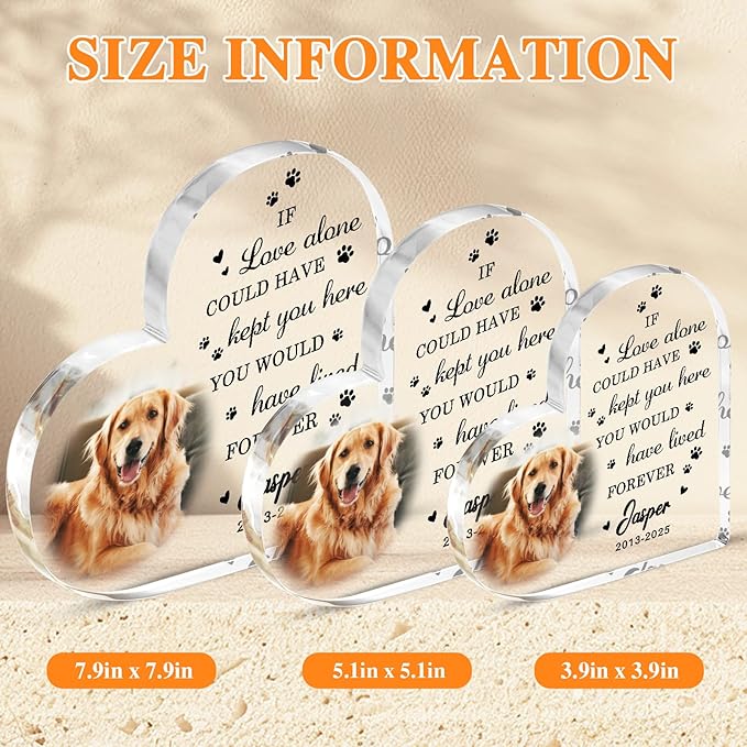 Pet Memorial Gifts for Dogs, Custom Dog Memorial Plaque, Loss of Dogs Sympathy Gift, Custom Pets Acrylic Plaque, Dogs Passing Away Bereavement Gifts, Pet Loss Gift, Memory Plaques for Cats