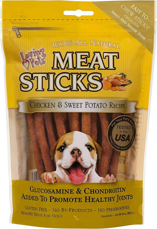 Loving Pets Gourmet Meat Sticks - Sweet Potato and Chicken Recipe, Dog Treats, 8oz
