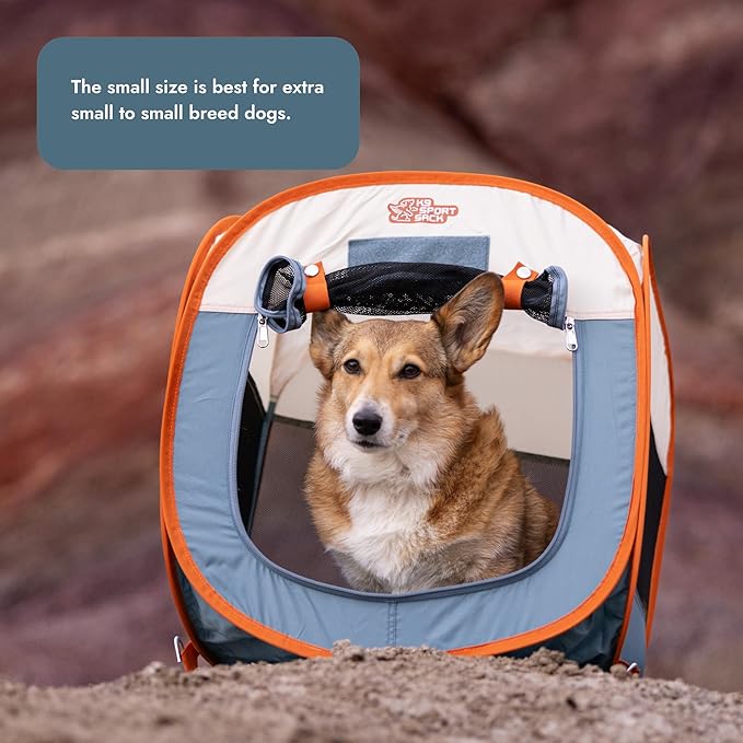K9 Sport Sack K9 Kennel Portable Pop-Up Tent, Blue - Small (20" L x 20" W x 20" H) - For Indoor & Outdoor Use + Travel - Includes Carry Bag & Four Stakes