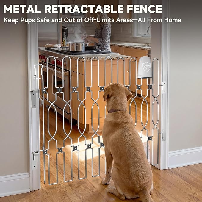 Snagle Paw Metal Retractable Door Barrier,Safety Dog Gate for Front Door,Easy Install Retractable Pet Gate for Recreational Vehicle,Doorways,40.2" Wide 35" Tall