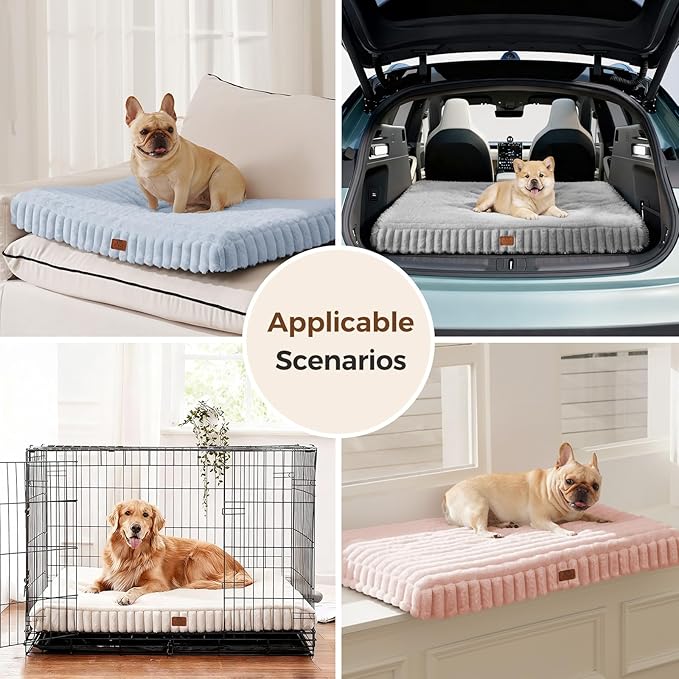 Orthopedic Dog Bed for Large Dog, Waterproof Pet Bed,Non-Slip Bottom and Egg-Crate Foam with Removable Washable Cover Crate Bed,Green,36"x27"x3"