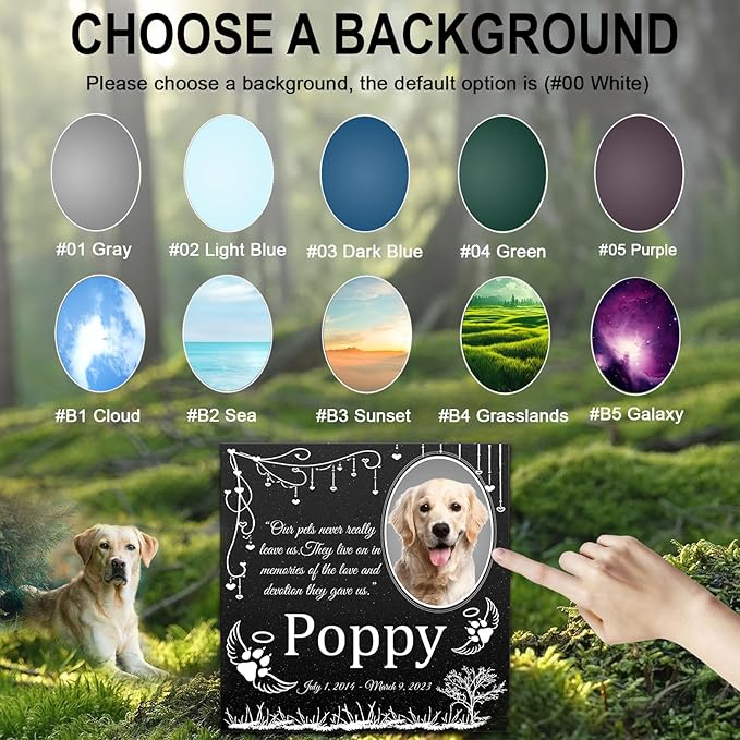 ADFSTONE Cat Memorial Stones, Pet Headstone for Loss Gifts, Animal Grave Markers - Sympathetic Dog Gift, Granite Pet Burial Markers, Personalized Pet Gravestone, Garden Stones for Bereavement
