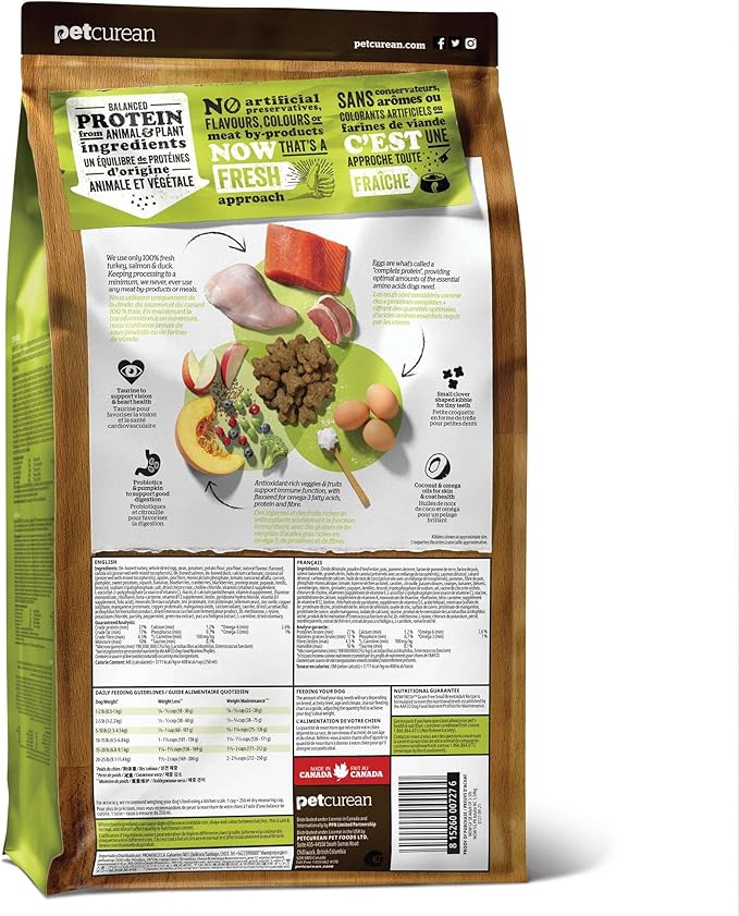 Now Fresh Grain-Free Small Breed Dry Dog Food with Turkey, Salmon & Duck, Healthy Kibble Made with Real Poultry & Fish, Chicken-Free Recipe, with Pumpkin & Probiotics for Good Digestion, 22 lb Bag