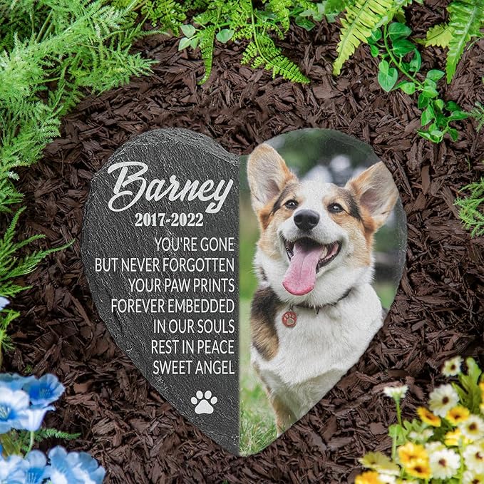 ubjva Dog Memorial Stone Dog Memorial Gifts for Loss of Dog Pet Garden Stone for Indoor Outdoor Lawn Backyard Cemetery Decorations - Style5(Color Printing)