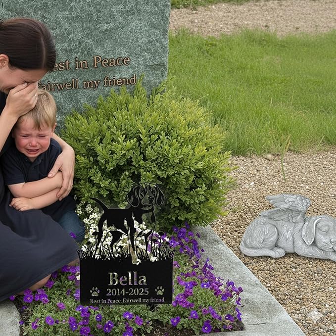Custom Dog Grave Markers Outdoor, Personalized Pet Grave Marker Stake Dog Memorial, Outdoor Weatherproof Pet Cemetery Sign, Personalized Dog Memorial Gifts for Loss of Dog