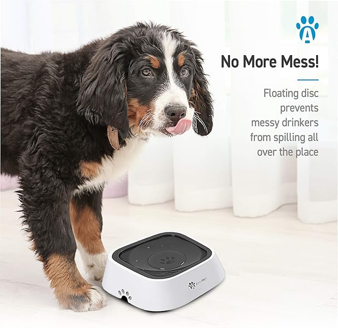 No-Spill Dog Water Bowl, Anti-Splash Pet Slow Drinking Water Feeder, Spill Proof Travel Bowls for Large Medium Small Dogs and Cats