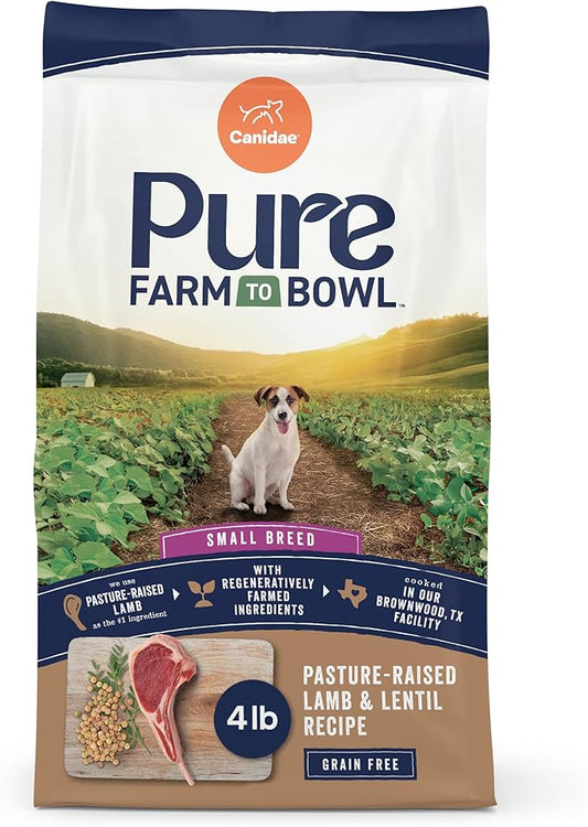 Canidae Pure Farm to Bowl Small Breed, Pasture-Raised Lamb & Lentil Recipe, 4 lbs.