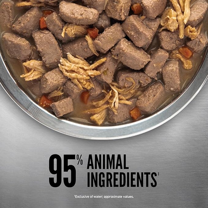 ORIJEN Real Meat Shreds Wet Dog Food Original Stew Recipe 12.8oz Cans (12 Count)