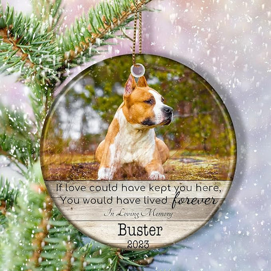 Pet Memorial Ornament with Photo, Dog Loss Gift, Pet Remembrance, Dog Memorial Ornament, Pet Memorial Gifts, Christmas Ornaments