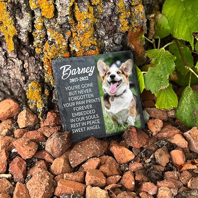 ubjva Dog Memorial Stone Dog Memorial Gifts for Loss of Dog Pet Garden Stone for Indoor Outdoor Lawn Backyard Cemetery Decorations - Style5(Color Printing)
