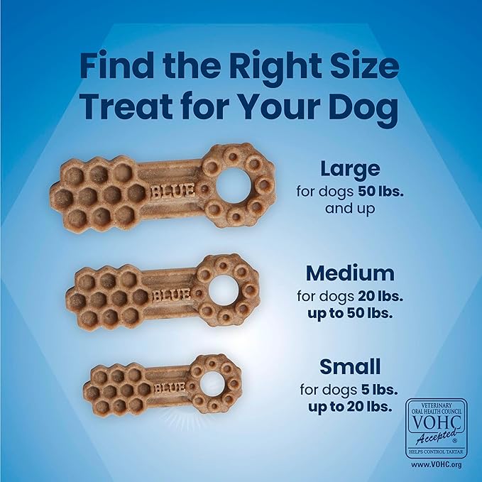 Blue Buffalo Dental Chews Large Natural Dog Treats, Chicken & Spearmint 11-oz Bag (7 Count)