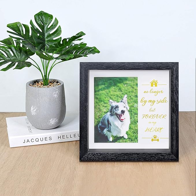 KCRasan Pet Picture Frame Memorial - Dog Memorial Sentiment Frame for Loss of Dog Gifts - Pet Collar Frame Remembrance Sympathy Cat Tribute Keepsake