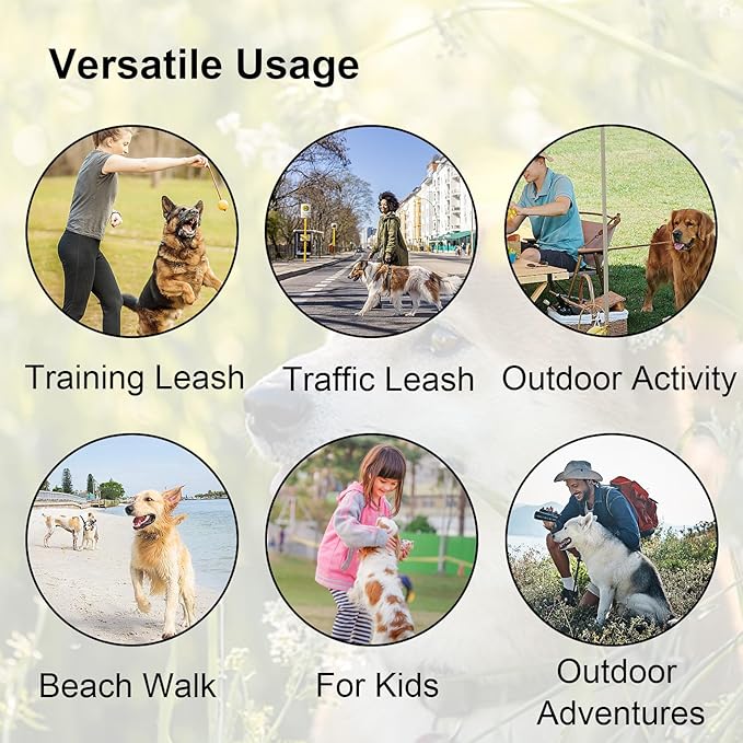 Thick Dual Padded Handle for Dog Training Control, 18 Inches Traffic Dog Short with Reflective Stitching, Heavy Duty Short Leash Hand for Small to Strong Sized Dogs Training Red 1.5FT