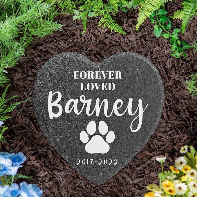ubjva Dog Memorial Stone Dog Memorial Gifts for Loss of Dog Pet Garden Stone for Indoor Outdoor Lawn Backyard Cemetery Decorations - Style9(Laser Engraving)