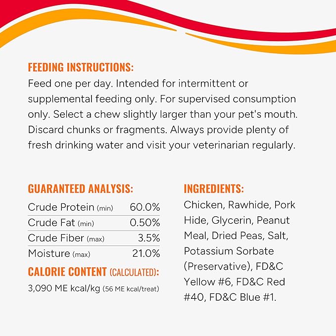 Good ‘n’ Fun Triple Flavor Wings Chews for All Dogs, 4 Ounces, Treat Your Dog to Long-Lasting Chews Made with Chicken, Beef Hide and Pork Hide