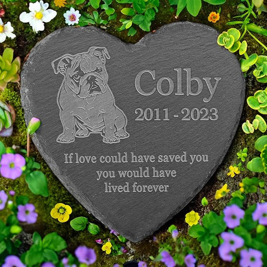 Personalized Bulldog Memorial, Bulldog Memorial Stone, Loss of Bulldog, Bulldog Keepsake, in Memory of Bulldog