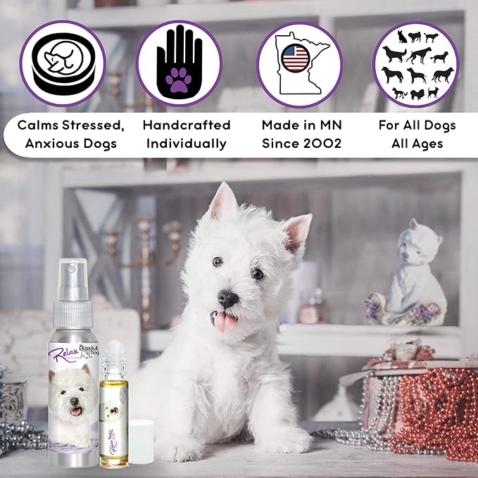 The Blissful Dog West Highland White Terrier Relax Dog Aromatherapy Spray for Your Dog's Anxiety