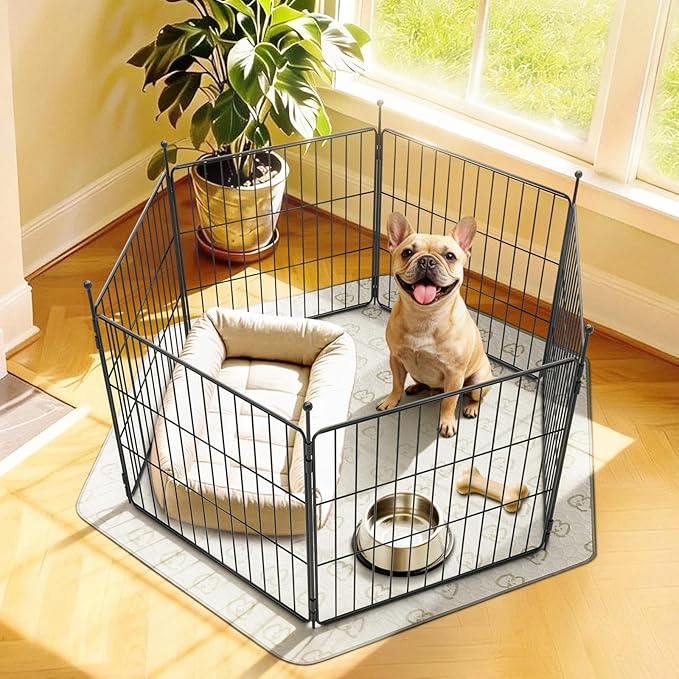 FXW MiniPaws Unleashed Dog Playpen, Expandable & Portable Design for Yard, RV Camping and Indoor Use, for Puppies and Small Dogs, 24-inch 6 Panels