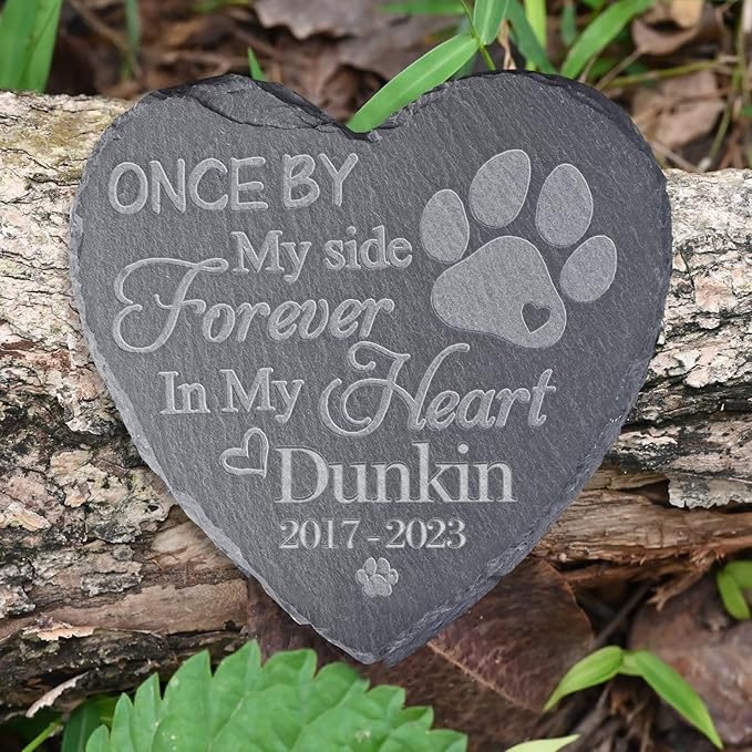 Pet Memorial Stones, Gifts Personalized, Loss of Dog Sympathy Gifts, Bereavement for Pet, Grave Headstone, - Design G, 6''x6''/15x15cm