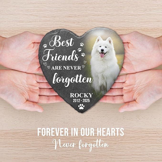 Custom Pet Memorial Stone for Dogs | Personalized Dog Loss Remembrance Plaque with Photo | Beloved Furry Friend Memorial Gift | Thoughtful Pet Loss Condolence Stone Personalized