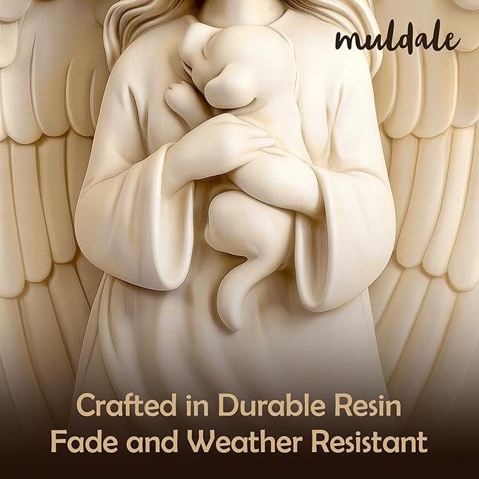 Muldale Dog Memorial Statue - Dog Photo Frame - Guardian Angel for Beloved Pet - Loss of Pet Sympathy Condolence Gifts - 11”
