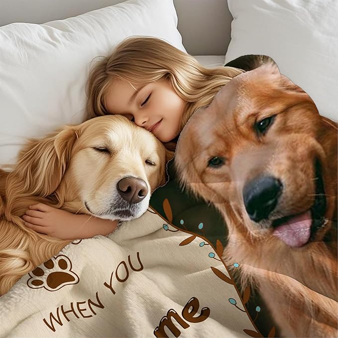 Ship Next Day, Customized Pet Memorial Gifts, Custom Dog Blanket with Picture Name, Personalized Pet Memorial Blanket with Photos, Loss of Pet Sympathy Gift, Dog Passing Away Bereavement Gifts