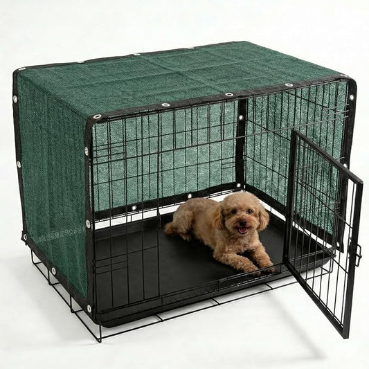 Royal Shade 4' x 9' Green Custom Size 90% Shade Cloth Dog Kennel Shade Mesh Tarp Sunblock with Grommets for Dog Kennel Cover, Fence Privacy Screen, Greenhouse, Chicken Coop & Pet Playpen.