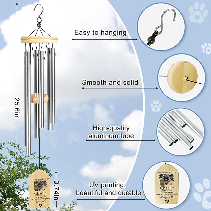 Personalized Pet Memorial Gifts, Pet Memorial Wind Chime, Dog Memorial Gifts, Cat Memorial Gifts, Pet Loss Gifts, Pet Loss Sympathy Gift, Dog Bereavement Gift, Dog Remembrance Gift - Love You Still